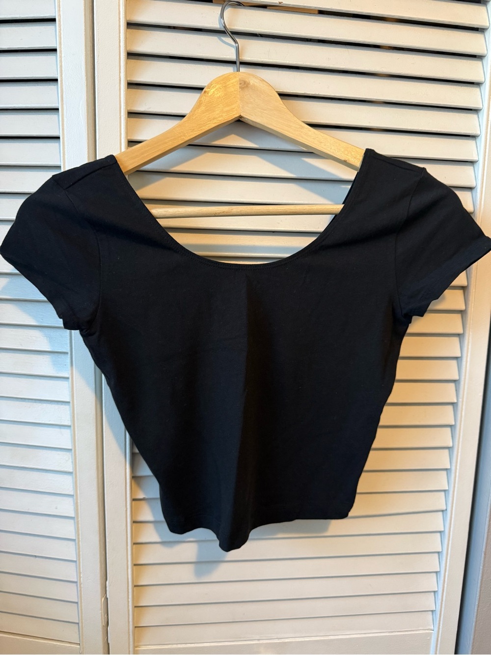 Garage Black Crop Scoop-Neck Top